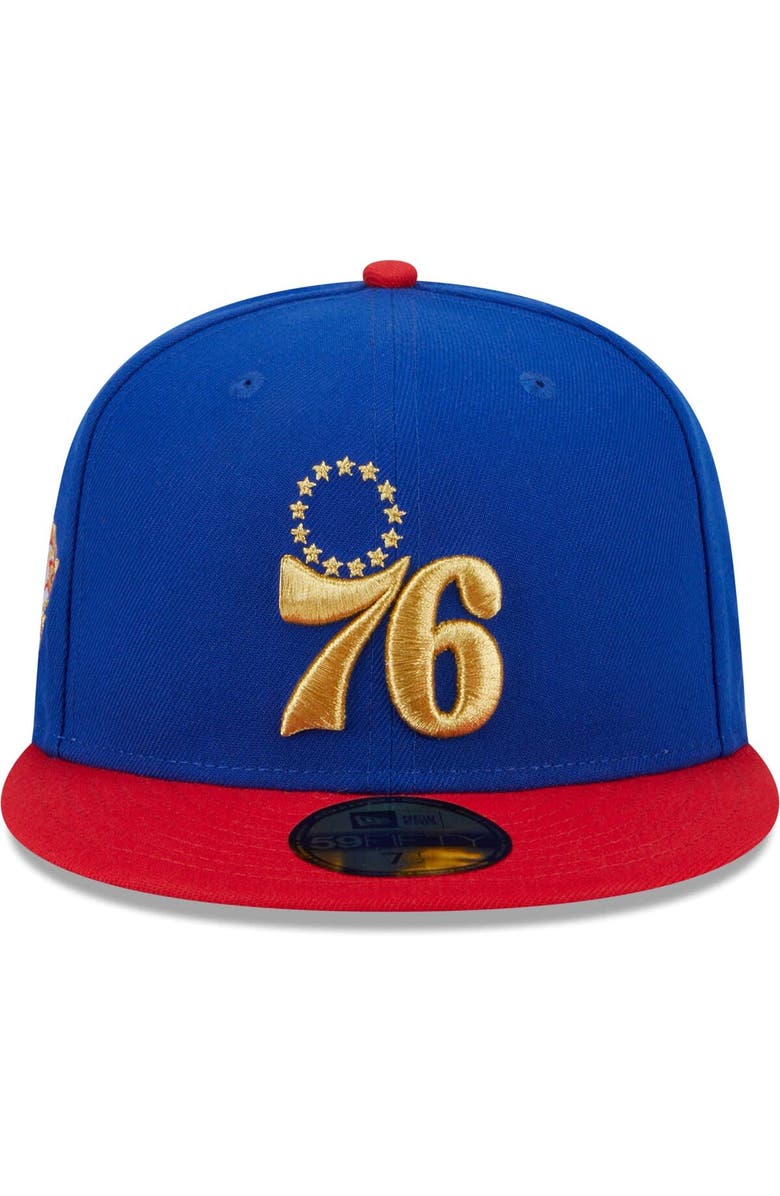 New Era Men's New Era Royal/Red Philadelphia 76ers Gameday Gold Pop Stars 59FIFTY Fitted Hat, Alternate, color, Royal