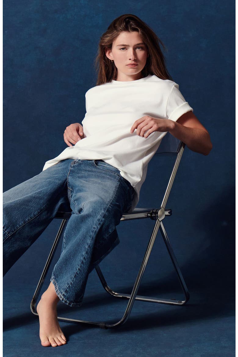 Two-Tone Barrel Leg Jeans, Main, color, MULTI