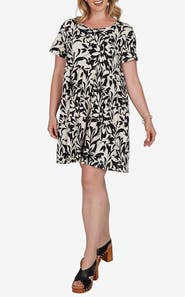 RUBY RD Floral Print Tiered Jersey Dress