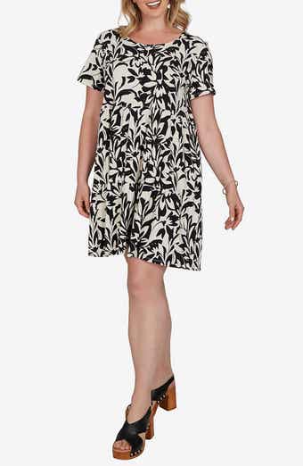 Floral Print Tiered Jersey Dress