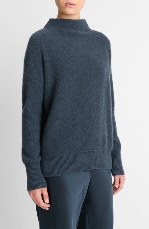 Vince Boiled Cashmere Funnel Neck Pullover In Multi