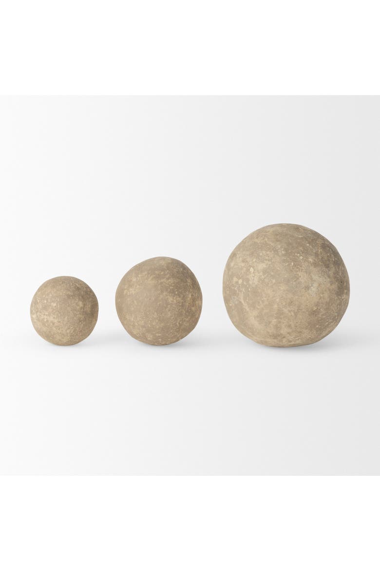 Sunita Set of 3 Paper Mache Orbs, Alternate, color, Grey