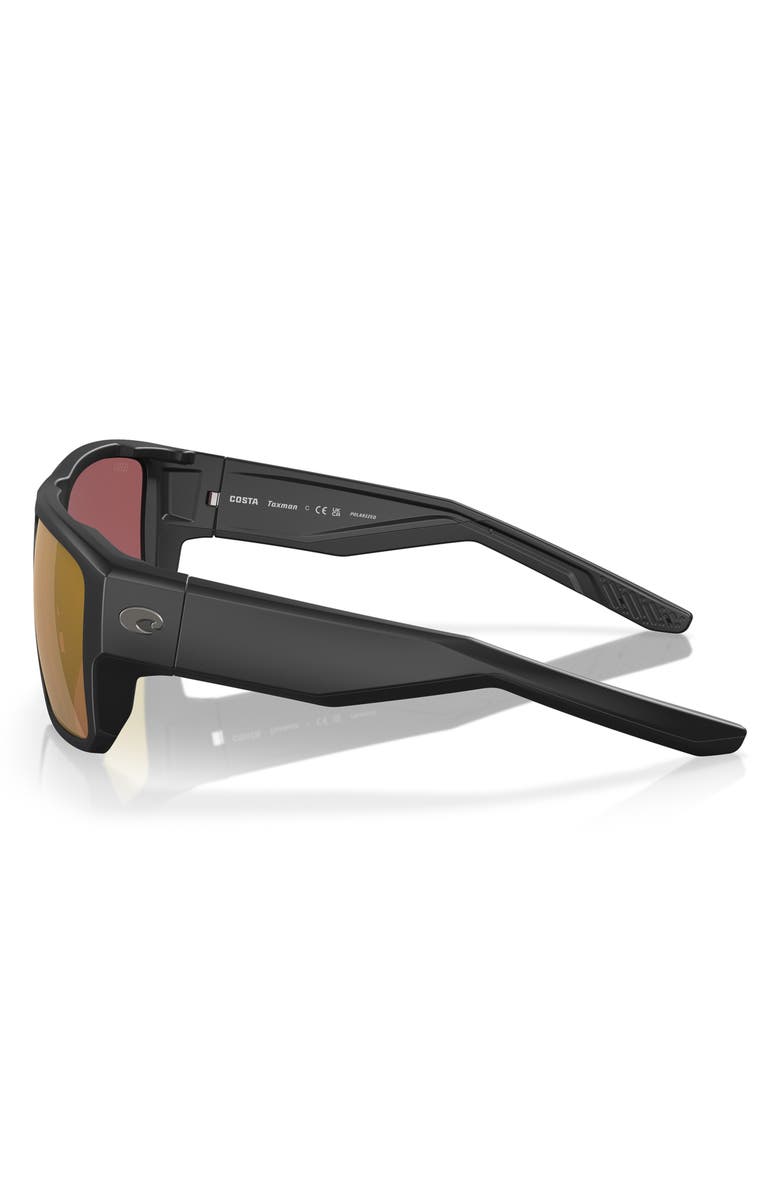Costa Del Mar Taxman 59mm Polarized Square Sunglasses, Alternate, color, Matte Black/ Gold Mirror