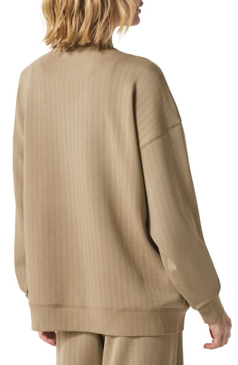 Splendid x @cellajaneblog Rib Scuba Knit Zip-Up Jacket, Alternate, color, Wood