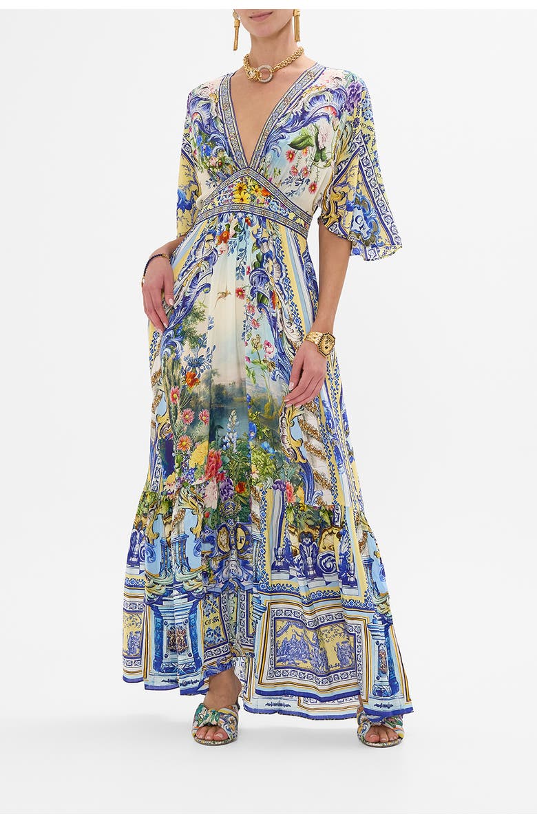 Camilla Waisted Dress With Hem Ruffle Wall To Wall Wonders, Main, color, 