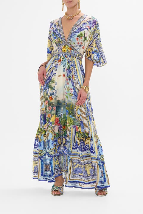 Waisted Dress With Hem Ruffle Wall To Wall Wonders