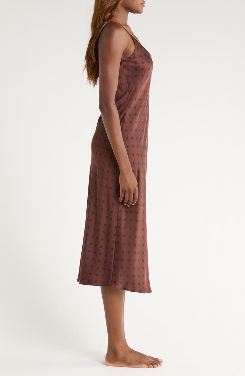 Lunya Washable Silk Slipdress Nightgown, Alternate, color, Chocolate Ellipses