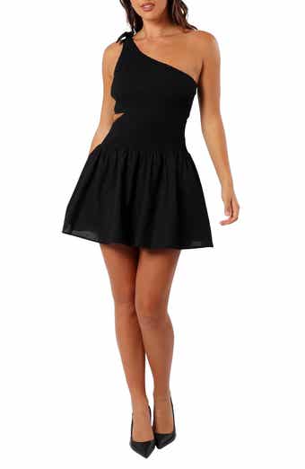Petal & Pup Allison One-Shoulder Cotton Minidress