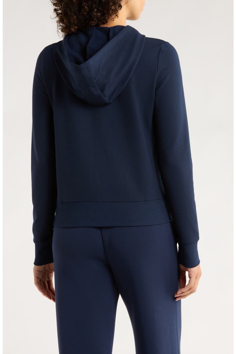 Slim Fit Cozy Recycled Polyester Blend Fleece Full Zip Hoodie, Alternate, color, NAVY BLAZER