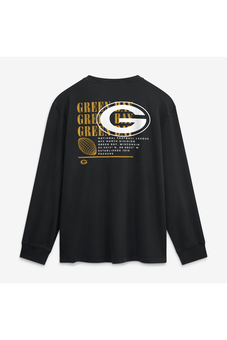 Men's Fanatics Black Green Bay Packers Relaxed Fullback Drive Long Sleeve Fashion Top, Alternate, color, Black