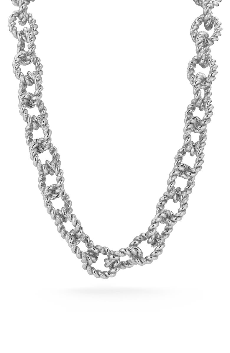 SPHERA MILANO Twisted Link Chain Necklace, Main, color, Silver