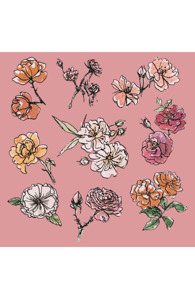 Lost Gods Women's Lost Gods Painted Flower Grid Graphic T-Shirt, Alternate, color, Mauve