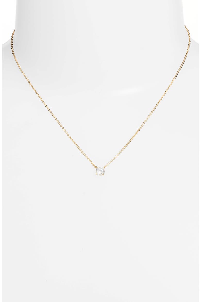 Cubic Zirconia Pendant Necklace, Alternate, color, CLEAR- GOLD