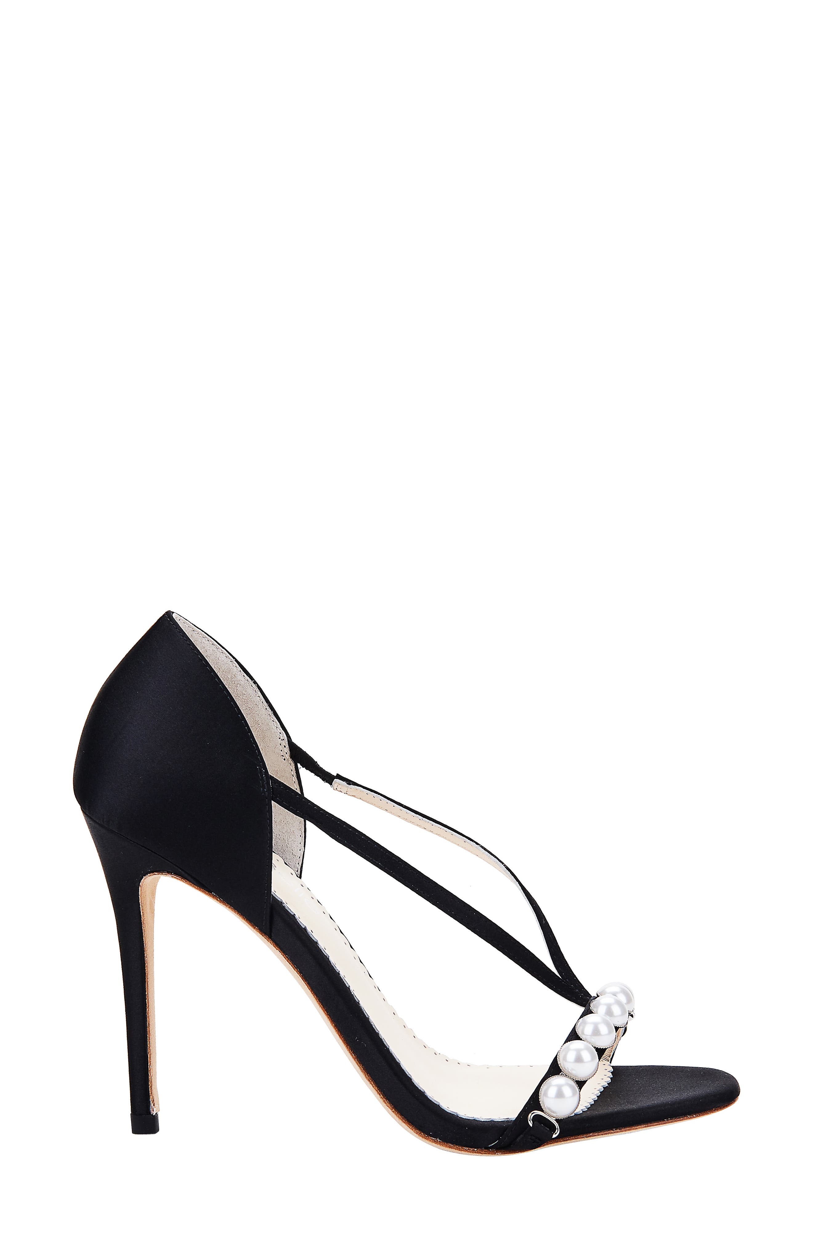 Bella Belle Pearlin Embellished Silk Sandal, Alternate, color, 