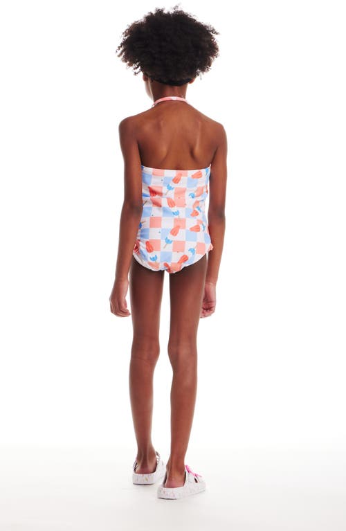 ANDY & EVAN ANDY & EVAN KIDS' BEADED HALTER ONE-PIECE SWIMSUIT
