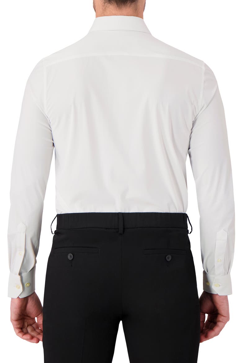Modern Fit Solid White Tech Stretch Dress Shirt, Alternate, color, WHITE
