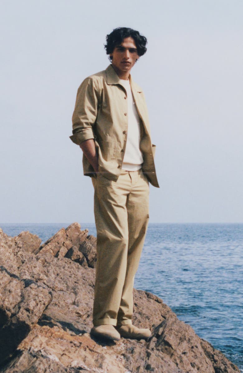 MANGO Straight Leg Cotton Pants, Alternate, color, Beige