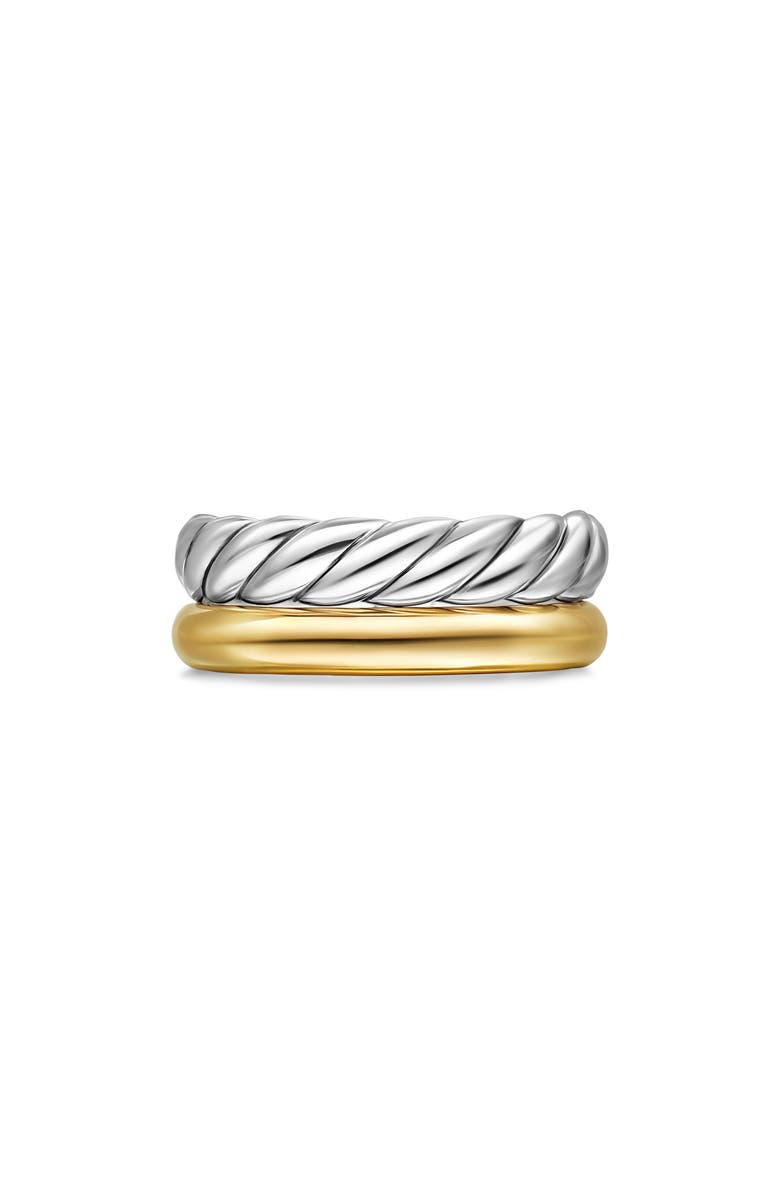 David Yurman DY Mercer<sup>®</sup> Two Row Ring in Sterling Silver with 18K Yellow Gold, 8mm, Main, color, 