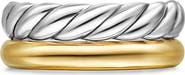 David Yurman DY Mercer® Two Row Ring in Sterling Silver with 18K Yellow Gold, 8mm