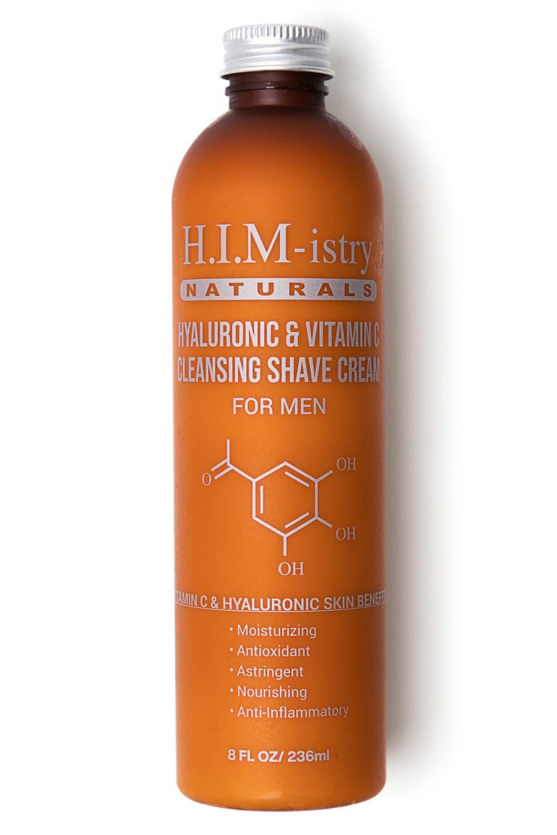 H.I.M.-istry Naturals Hyaluronic & Vitamin C Cleansing Shave Cream, Main, color, NO COLOR