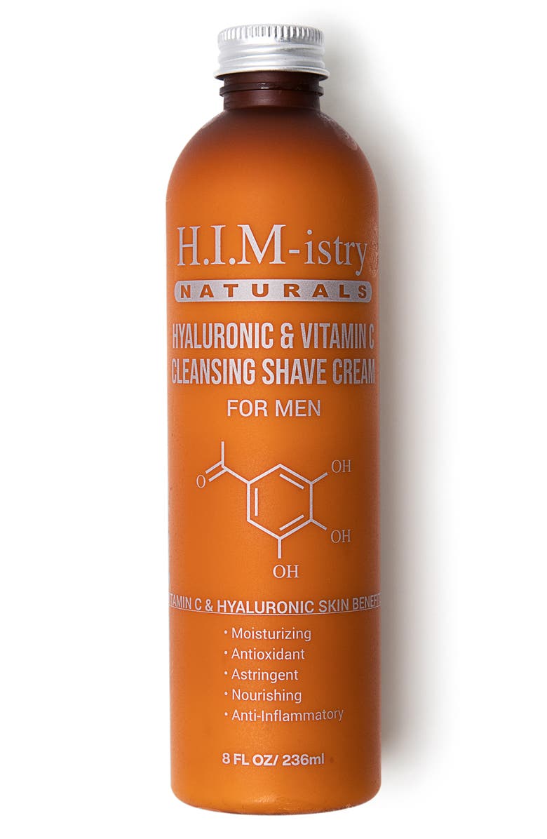 HIMistry Naturals H.I.M.-istry Naturals Hyaluronic & Vitamin C Cleansing Shave Cream, Main, color, 
