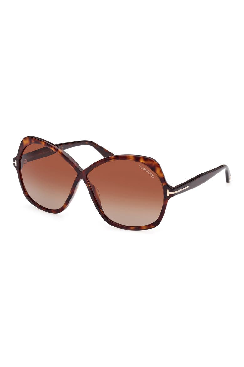 Rosemin 64mm Gradient Oversize Butterfly Sunglasses, Alternate, color, DHAV/BRNG