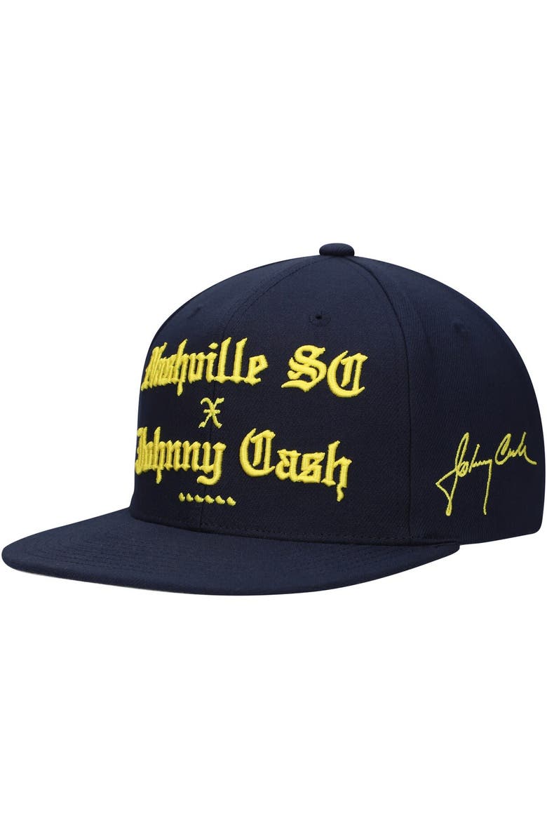 Mitchell & Ness Men's Mitchell & Ness Navy Nashville SC x Johnny Cash Snapback Adjustable Hat, Alternate, color, 