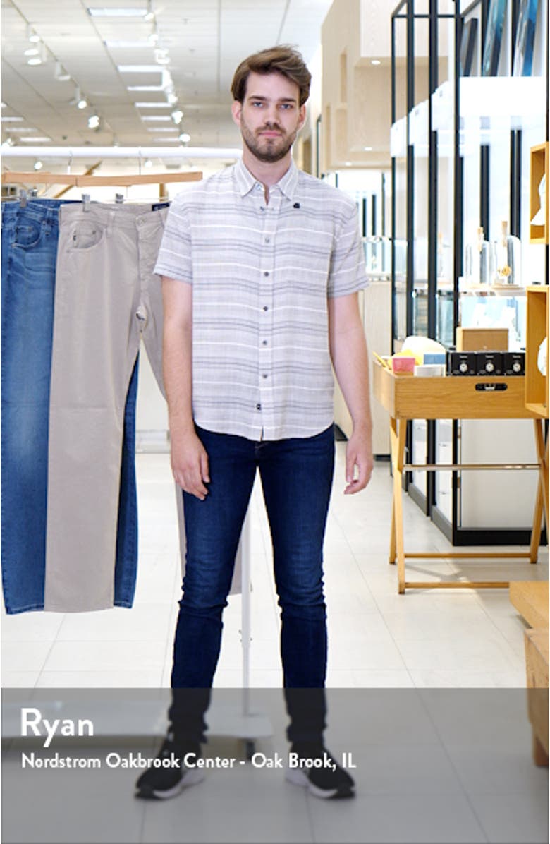 Fairfax Regular Fit Stripe Short Sleeve Cotton Button-Up Shirt, sales video thumbnail