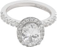 SUZY LEVIAN Sterling Silver Oval Cubic Zirconia Ring