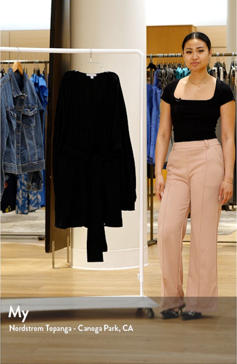 Textured Dot Long Sleeve Satin Romper, sales video thumbnail