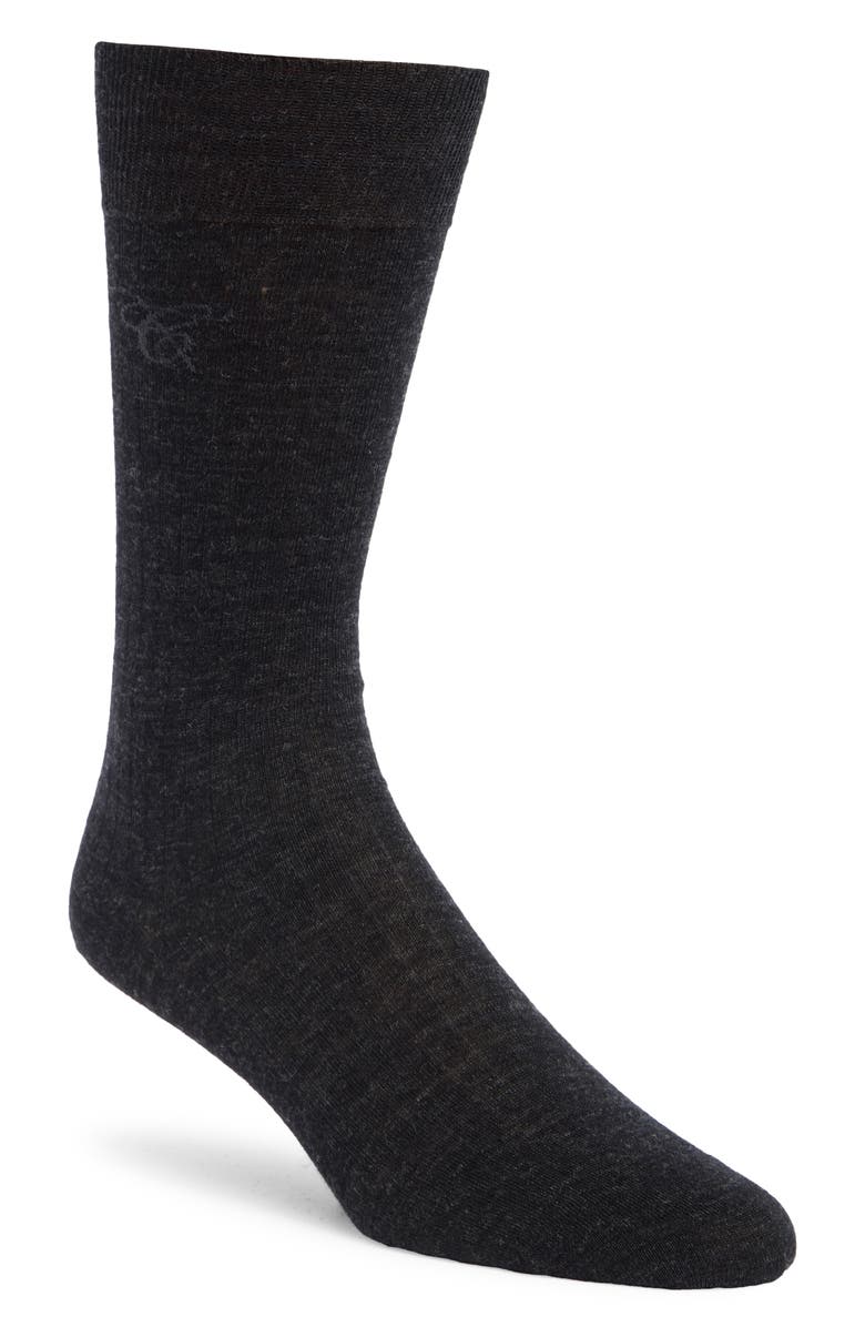 Canali Solid Cotton Dress Socks, Main, color, 