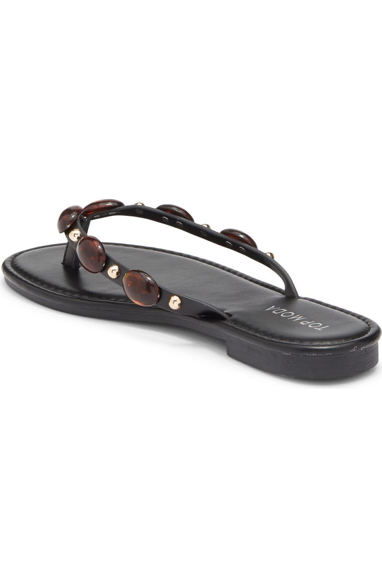 TOP MODA Aria Studded Flip Flop, Alternate, color, Black Pu