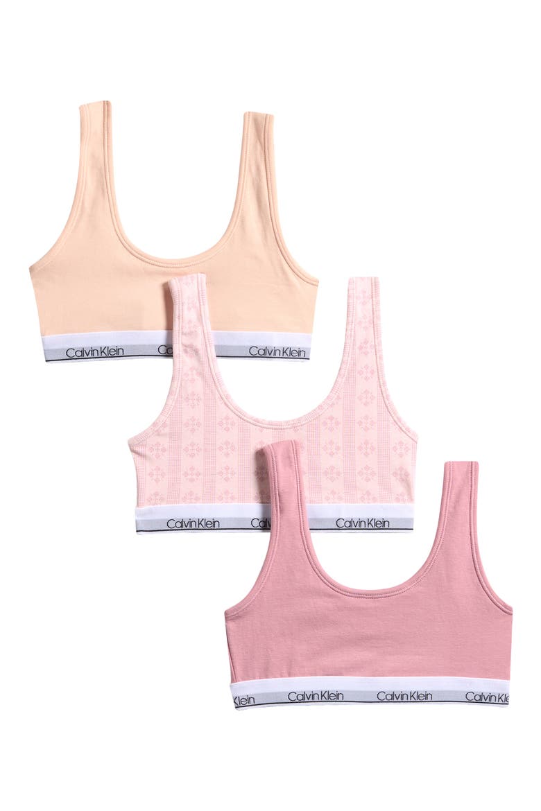 Kids' Assorted 3-Pack Bralettes, Main, color, PINK PUNCH