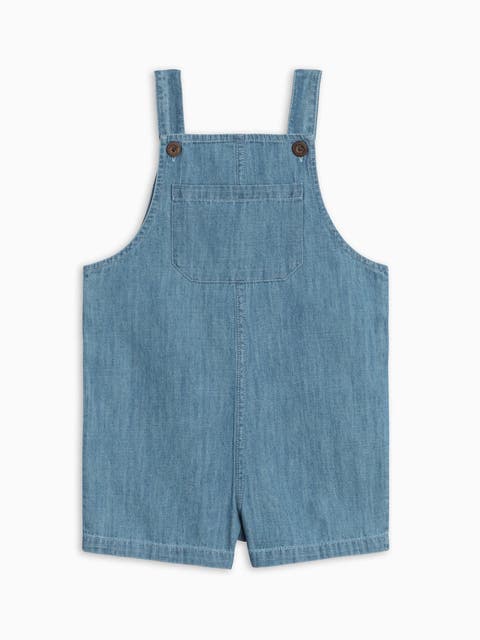 Organic Zack Chambray Overall Short (Toddler & Little Kids)