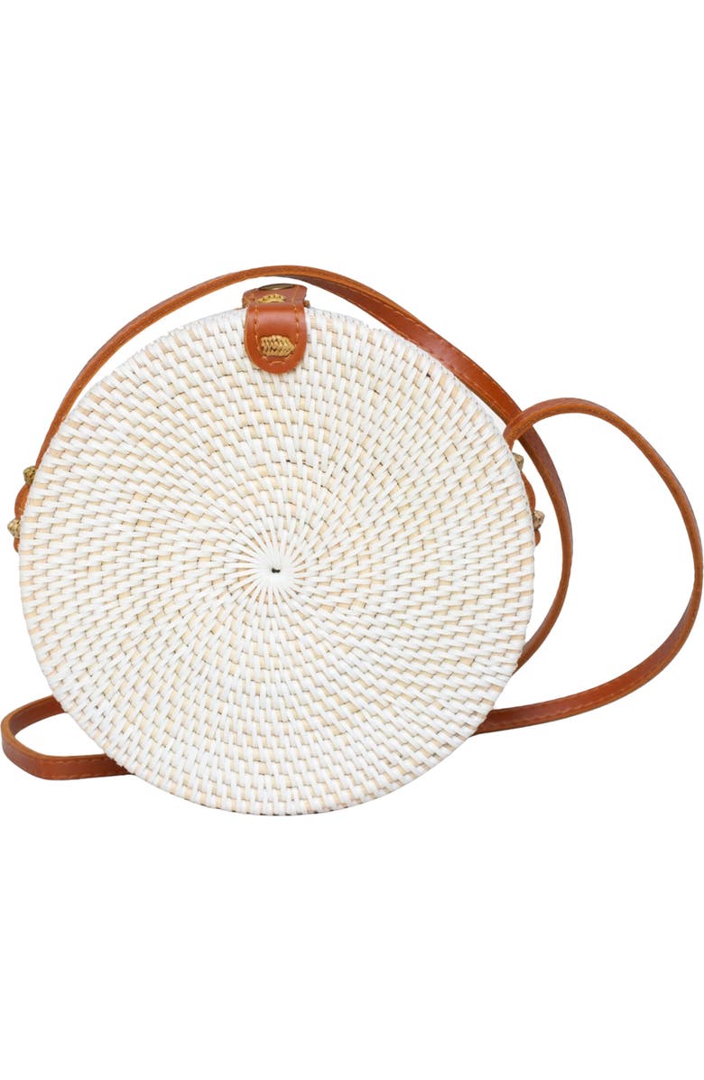 Jelavu Ata Bali Rattan Canteen Crossbody Bag, Alternate, color, White