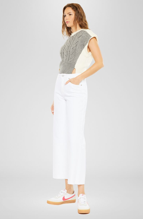 Kancan Dianella High Rise Crop Wide Leg Jeans In White