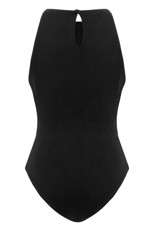 Jendue Us Pera Bodysuit Denim Jumpsuit In Black