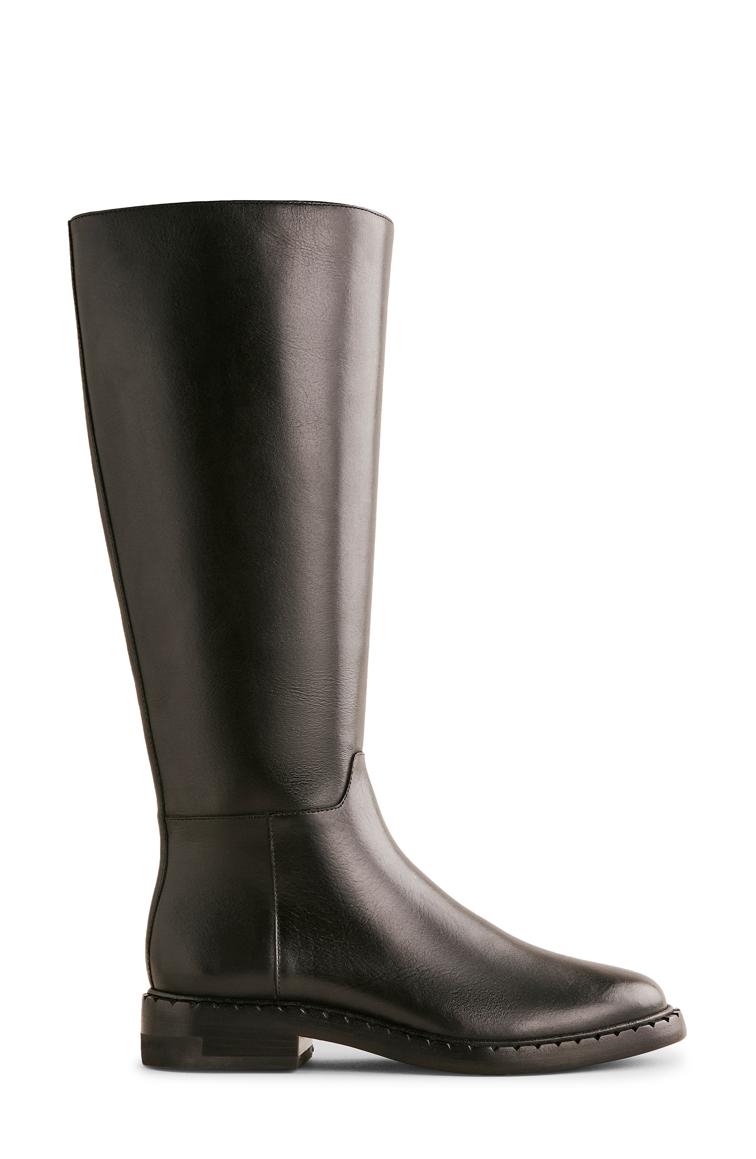 Reformation Nancy Knee High Boot, Alternate, color, Black Leather