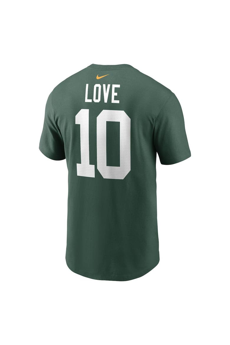Men's Nike Jordan Love Green Green Bay Packers Player Name & Number T-Shirt, Alternate, color, Green