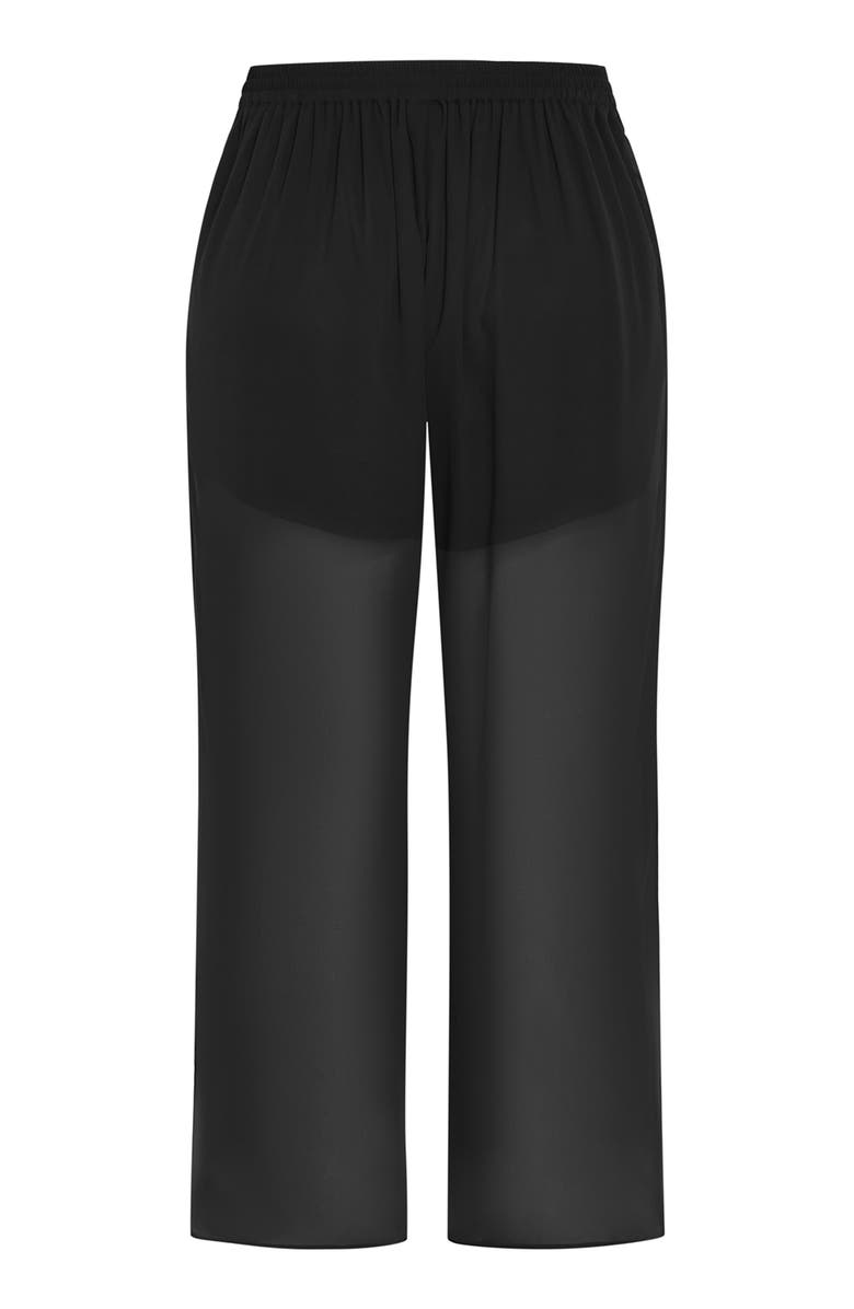 City Chic Corina Semisheer Wide Leg Pants, Alternate, color, Black