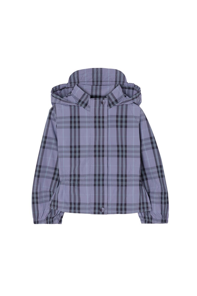 Check Nylon Hooded Jacket, Main, color, Mineral purple