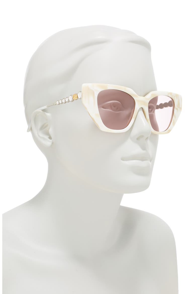 55mm Cat Eye Sunglasses, Alternate, color, IVORY