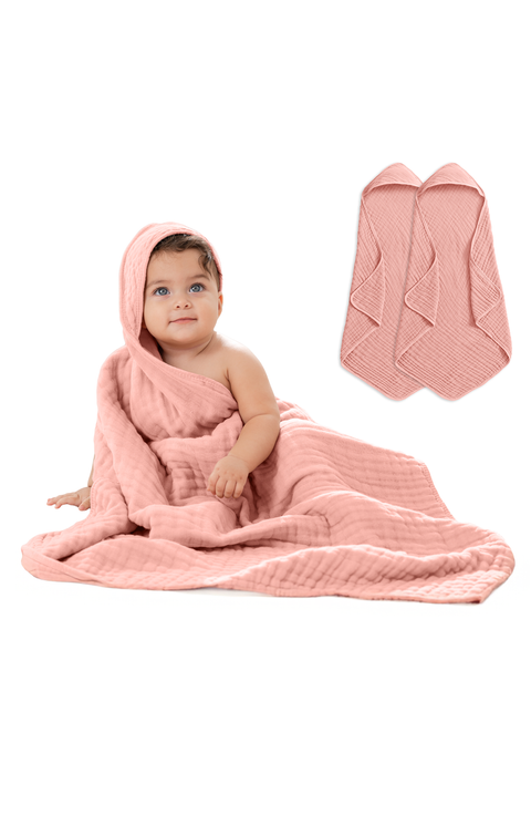 Hooded Baby Towels - 6 Layers, Pack of 2