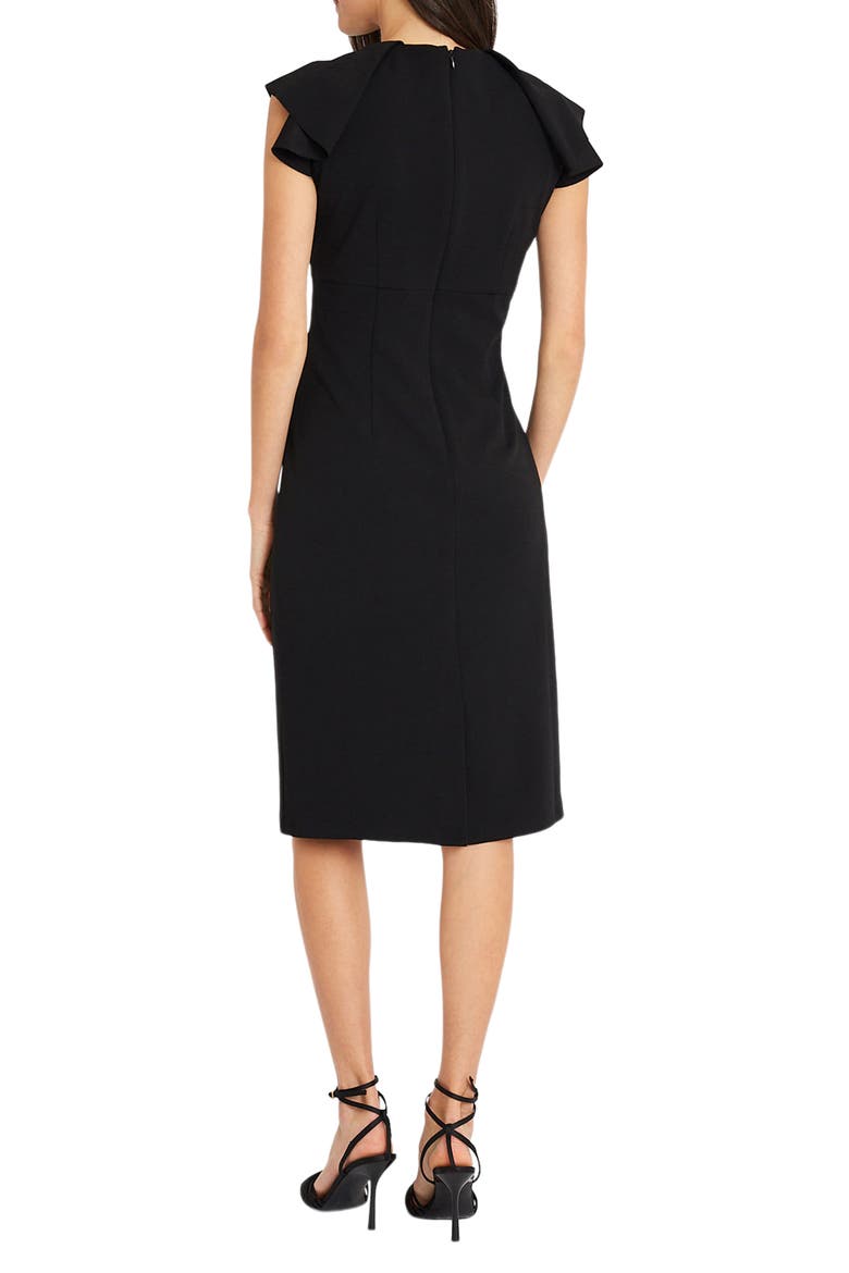 Fold Seam Midi Dress, Alternate, color, BLACK