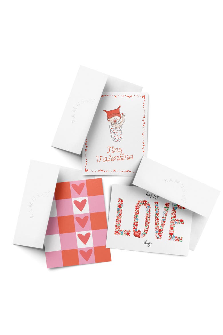Valentine's Day Friendship Greeting Card Pack Sets, 'Tiny Valentine, Heart Grid, Happy Love Day', Main, color, Multi-Pack