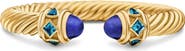 David Yurman Renaissance® Cablespira Bracelet in 18K Yellow Gold with Lapis and Hampton Blue Topaz, 9mm