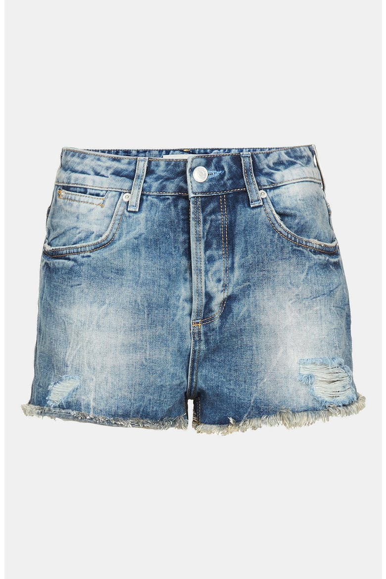 'Waterless Ruthie' Destroyed Cutoff Denim Shorts, Alternate, color, MID STONE