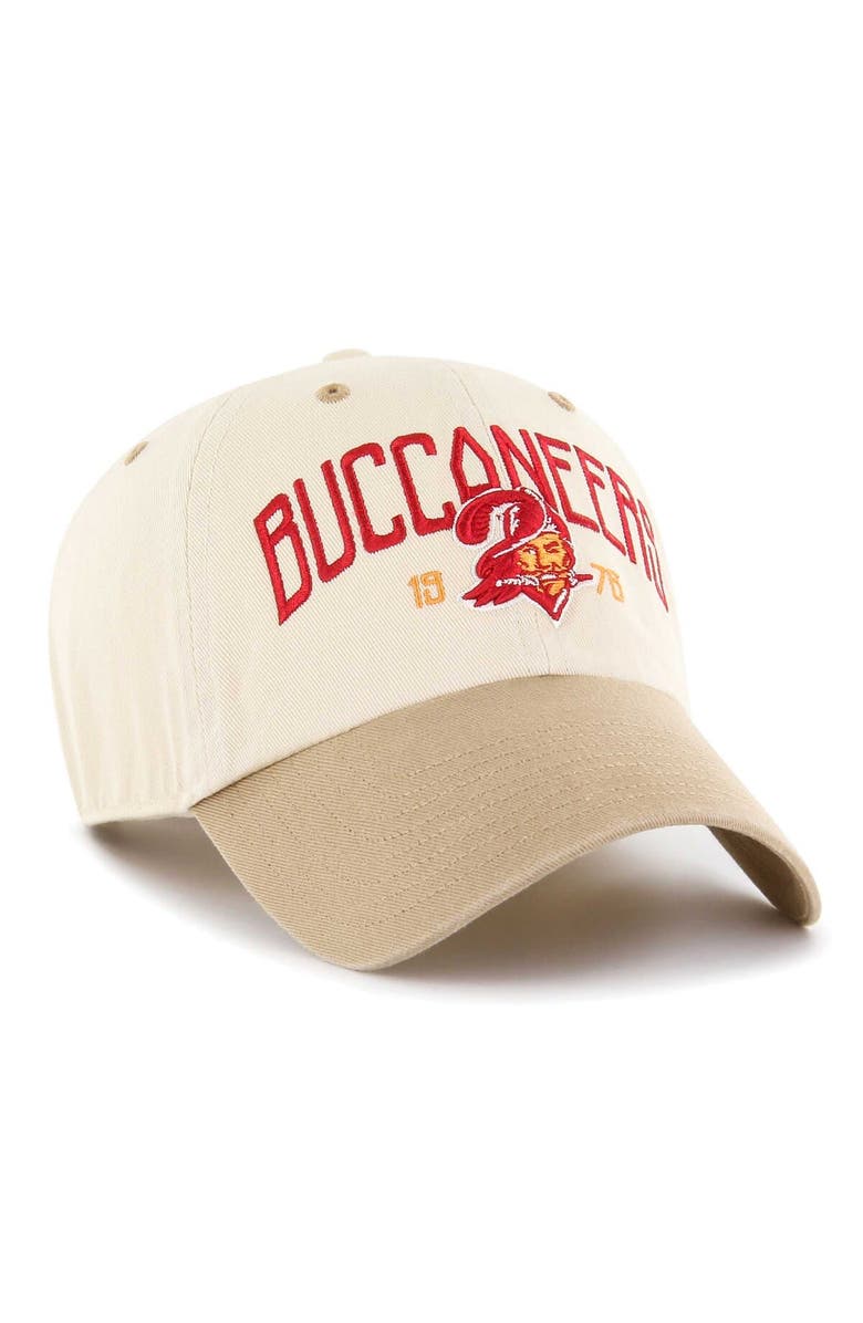 '47 Men's '47 Natural/Tan Tampa Bay Buccaneers Sierra Clean Up Adjustable Hat, Alternate, color,
