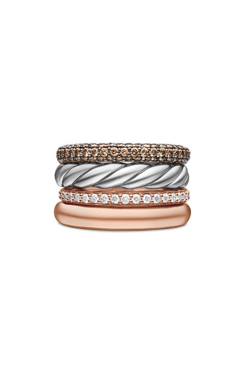 Mercer™ Mélange Multirow Ring with Pavé Diamonds