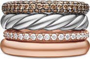 David Yurman Mercer™ Mélange Multirow Ring with Pavé Diamonds